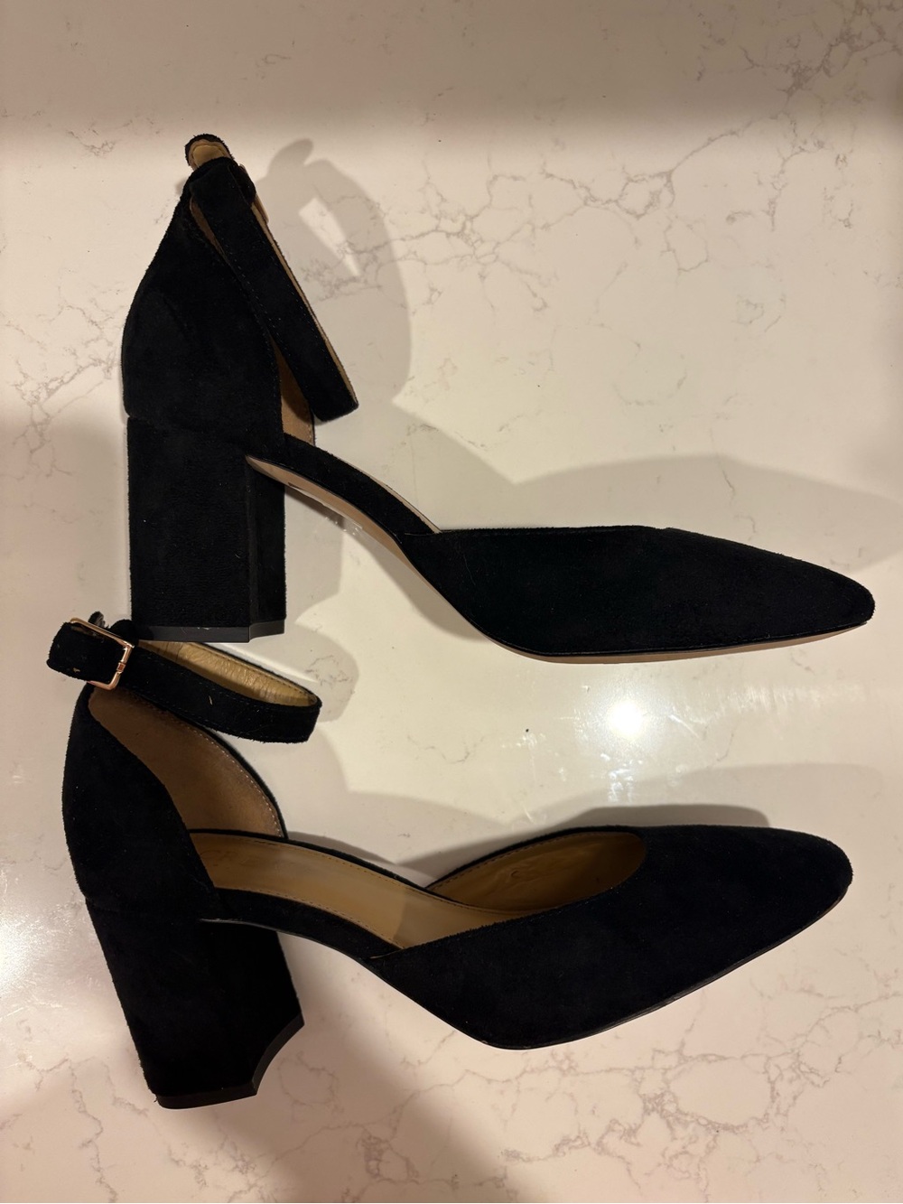 J. Crew Women's Black Suede Block Heel Pumps Size 7